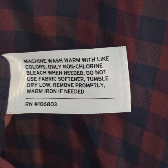 Duluth Trading Shirt Mens XL Tall, Red Blue Plaid Flannel, Button Down Untucked - Picture 11 of 14